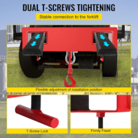 Forklift Lifting Hook, 4400Lbs Capacity Forklift Lifting Hoist, Red Forklift Mobile Crane with Swivel Hook and Two Large T-Screws, Hook Forklift Lifting Hoist, Fork Lifting Attachment - Image 6