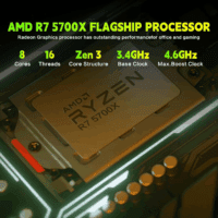 Gaming PC Desktop,Prebuilt Gaming Computer With,Amd Ryzen 7 5700X 3.4Ghz,Rtx4060 8GB GDDR6,32GB DDR4 RAM 3200Mhz,1Tb NVME SSD,ARGB Cooling Fan,Supply Wifi Support - Image 5