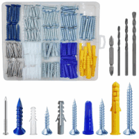 (274 Pcs) Plastic Drywall Wall Anchors Kit with Screws， Concrete Screw Kit Wall Anchor Set Suitable for Brick and Cement Walls