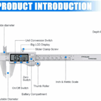 Digital Caliper Measuring Tool, Stainless Steel Vernier Caliper Digital Micrometer with Large LCD Screen, Easy Switch from Inch Metric Fraction, 6 Inch Caliper Tool for Diy/Household - Image 7