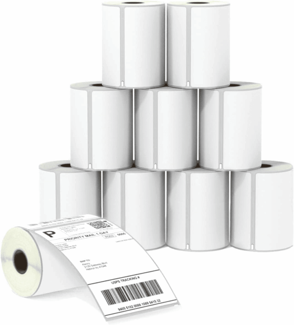 - Compatible DYMO 1744907 (4" X 6") Shipping Labels, Perforated, Compatible with DYMO Labelwriter 4XL Rollo & Zebra, NOT Fit 5XL [10 Rolls/2200 Labels]