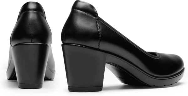 Women'S Chunky Closed Toe Low Block Heels Work Pumps Comfortable round Toe Dress Wedding Shoes - Image 7