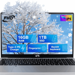 15.6 IPS Fhd-Student-Laptop, 16GB RAM 1TB SSD Backlit Keyboard Fingerprint Intel Pentium Quad-Core N100 (Beat to I3-1115G4, up to 3.4Ghz) Computer with Wifi 6 Numpad Win 11 Silver