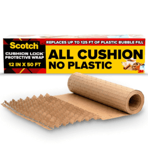 Cushion Lock Protective Wrap, 12 in X 50 Ft, Sustainable Packaging Solution for Packing, Shipping and Moving, No Scissors or Tape Needed, Great Alternative to Bubble Cushion Wrap (PCW-1250)