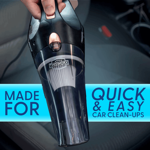 Thisworx Car Vacuum Cleaner - Portable Handheld Mini Vacuum Cleaner W/ 16Ft Cord, Bag, & Attachments - Small Vacuum for Car, RV, Boats, Travel - Car Accessories - Image 7