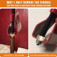 Compression Sleeve Puller Tool Remove Ferrule & Nut of Pipe, Ferrule Puller for 1/2” Copper Water Compression Sleeve & 1/2-Inch Copper Tubing, Plumbing Tools Compression Ring Removal Tool - Image 3