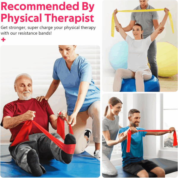Resistance Bands for Working Out, Exercise Bands for Physical Therapy, Stretch, Recovery, Pilates, Rehab, Strength Training and Yoga Starter Set - Image 4