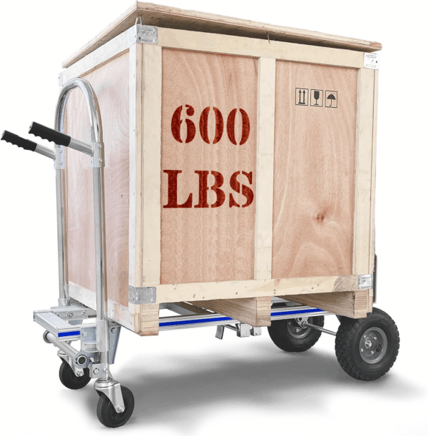 Convertible Dolly Cart with Wheels, 2 in 1 Heavy Duty Aluminum Hand Truck Dolly Foldable,With 2 Large Wheels & Brakes,1000Lbs Load for Furniture, Electrical Appliances & Large Cartons - Image 3