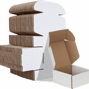 4X4X2 Inches Shipping Boxes Set of 100, White Corrugated Cardboard Box Literature Mailer
