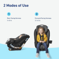 Contender Slim Convertible Car Seat, West Point, Space-Saving Design, Lightweight and Compact - Image 3