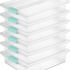 6-Pack Clip Box, Clear Storage for Crafts, Supplies and Office Items, Large