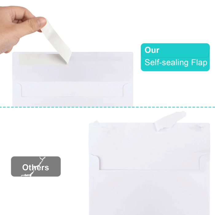 50 Packs 5X7 Envelopes, White A7 Envelopes, 5X7 Envelopes for Invitations, Printable Invitation Envelopes, Envelopes Self Seal for Weddings, Invitations, Photos, Postcards, Greeting Cards, Mailing - Image 3