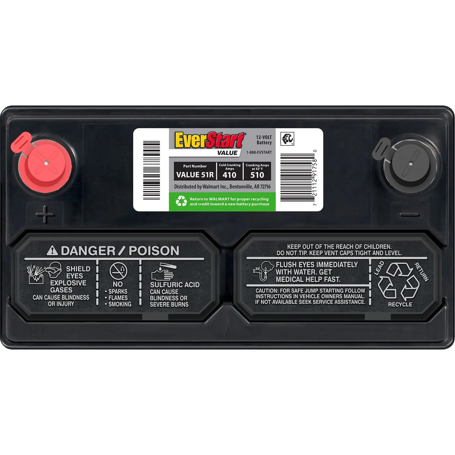 Value Lead Acid Automotive Battery, Group Size 51R 12 Volt, 410 CCA - Image 7