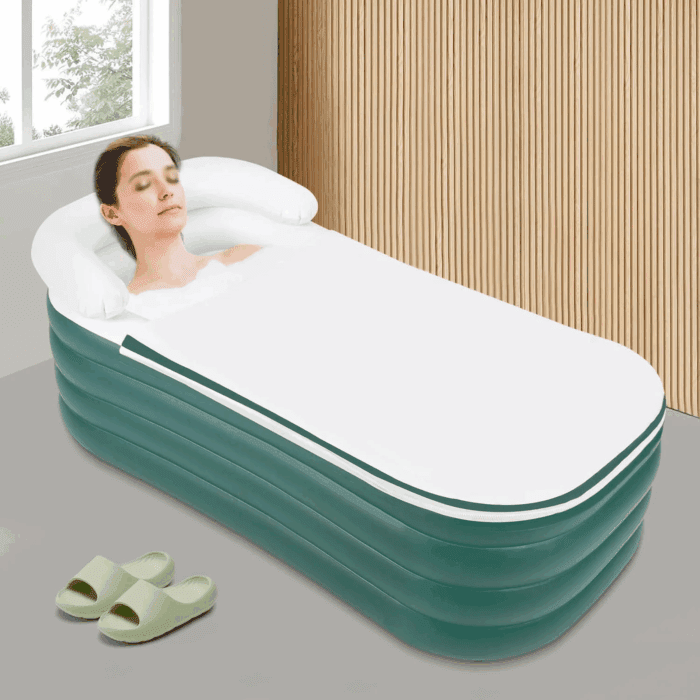 For Adult Spa Inflatable Adult Bath Tub, Foldable Portable Inflatable Soaking Bathtub with Electric Air Pump Blow up Bathtub - Image 4
