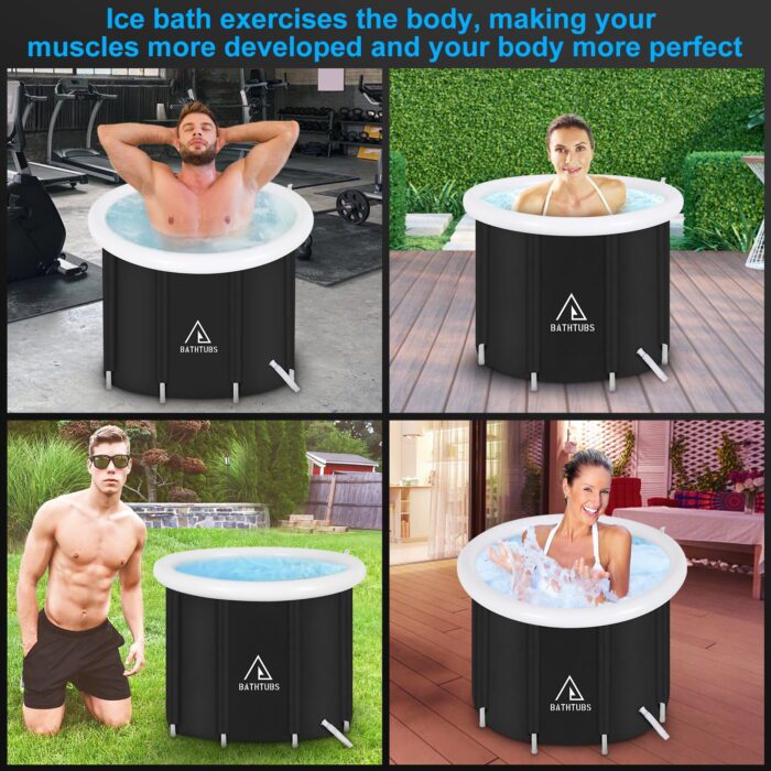 , Black PVC 32" Diameter, Inflatable Bathtub - Image 6