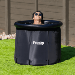 Cold Plunge Tub - Ice Bath Tub for Cold Water - Pro Grade Cold Plunge Ice Pod with Water Chiller Compatibility - the Ice Pod Cold Plunge Tub for Contrast Therapy (Black/Black, Ice Pod + 4 Ice Bricks)