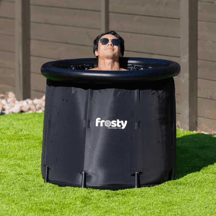 Cold Plunge Tub - Ice Bath Tub for Cold Water - Pro Grade Cold Plunge Ice Pod with Water Chiller Compatibility - the Ice Pod Cold Plunge Tub for Contrast Therapy (Black/Black, Ice Pod + 4 Ice Bricks)