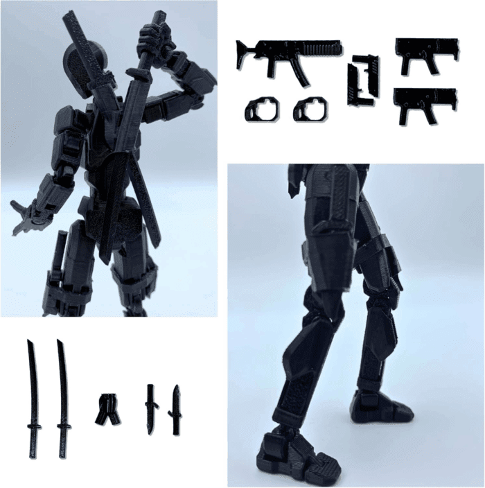 Assembed 3D Printed 5.54'' Stick 13 Action Figure, Multi-Jointed Titan13, Articulated T13 Desktop Decoration,12 in 1 D13 Accessories Best Birthday Festival Gift - Image 2