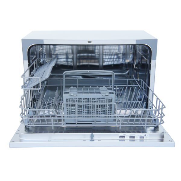 6 Place Settings Silver Countertop Dishwasher with Delay Start and LED Display - Image 3