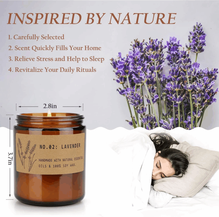 Candles for Home Scented, 4 Pack Candle Gifts for Woman, Large Lavender Rose Amber Aromatherapy Scented Candles, 220H Long Lasting Soy Wax Candle Set for Mother'S Day, Birthday, Anniversary, Men - Image 2