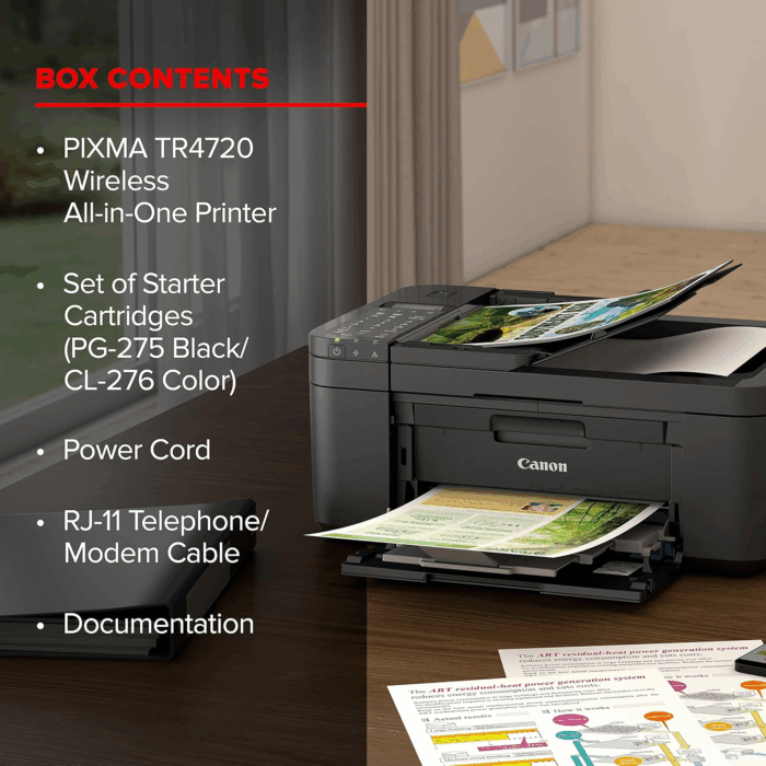 PIXMA TR4720 All-In-One Wireless Printer, Home Use with Auto Document Feeder, Mobile Printing and Built-In Fax, Black - Image 5