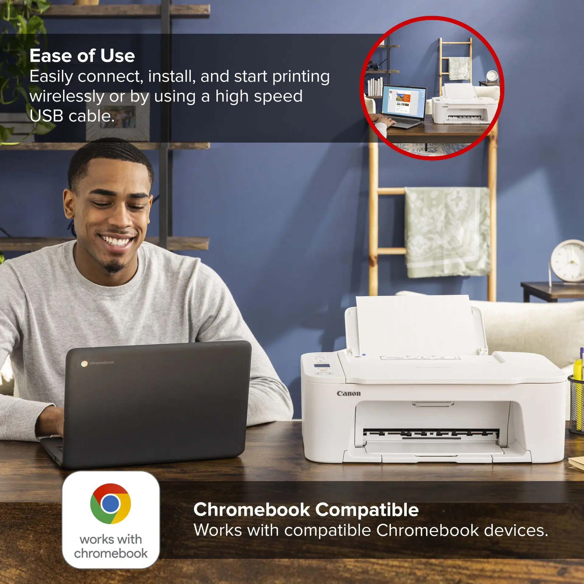 PIXMA TS3722 Wireless All-In-One Home Printer with Scanner and Copier, with PG-275 and CL-276 Inks - Image 3