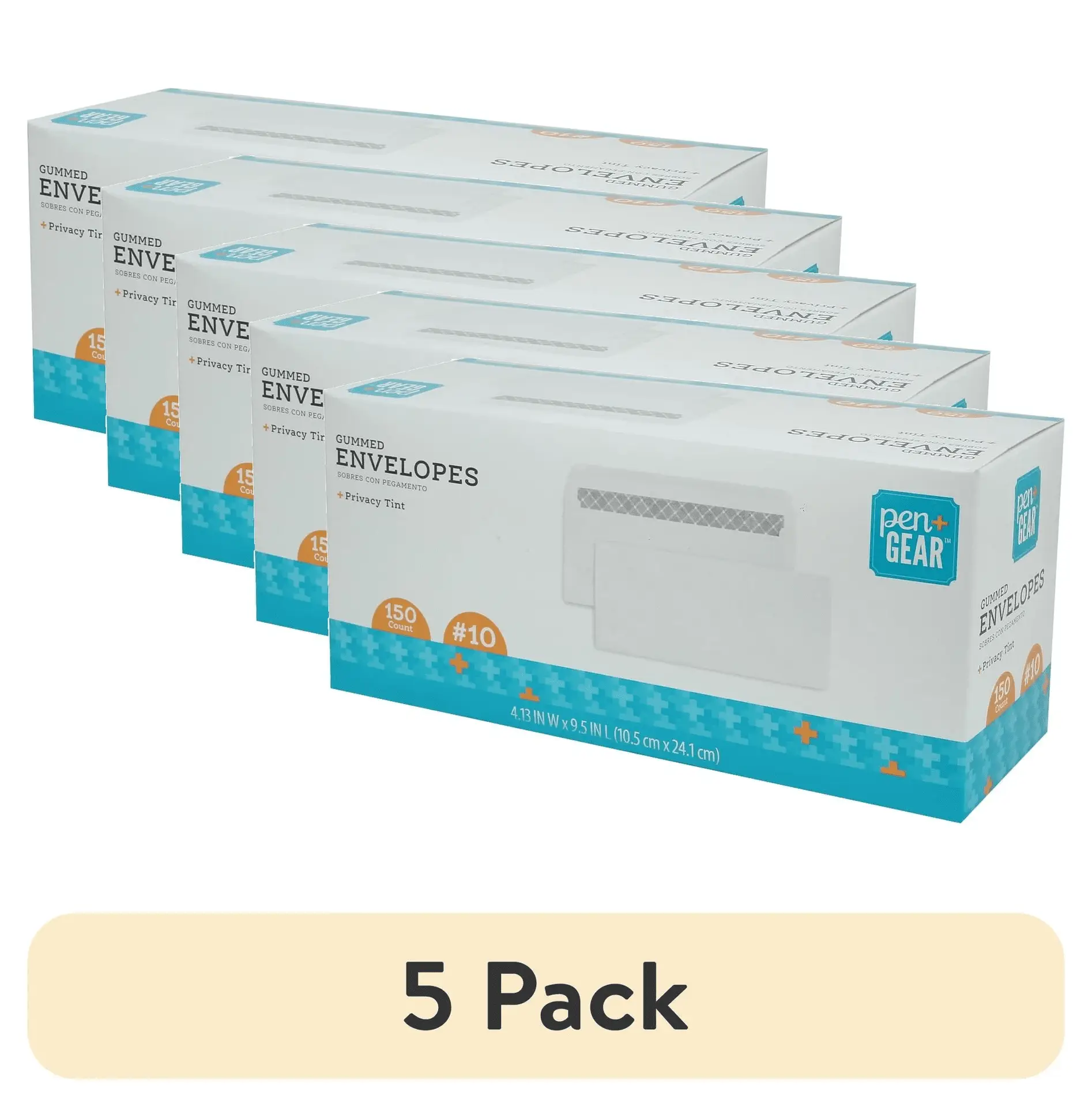 PEN + GEAR #10 Privacy Tint Gummed Envelopes, White, 4.13 in X 9.5 In, 150 Count - Image 6