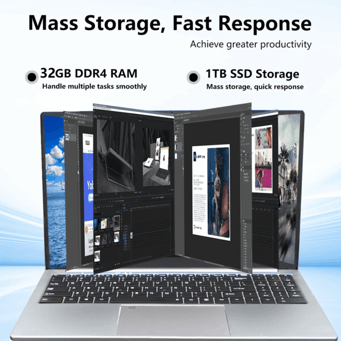 Laptop, 15.6" FHD, Intel Core I7, 32GB 1TB SSD, Windows 11 Laptop - Image 7