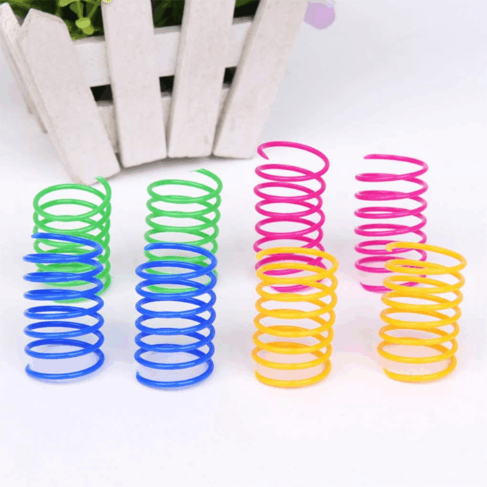Cat Spiral Spring, 12 Pc Cat Creative Toy to Kill Time and Keep Fit Interactive Cat Toy Sturdy Heavy Plastic Spring Colorful Springs Cat Toy for Swatting, Biting, Hunting Kitten Toys - Image 6