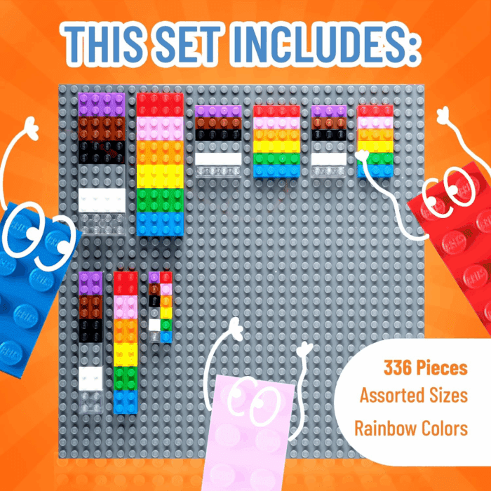 Compatible with Lego Toy Building Block, Vibrant Colors, 336 Pieces, Classic Bricks Building Starter Kit for Kids, 100% Compatible with All Major Brick Brands - Image 3