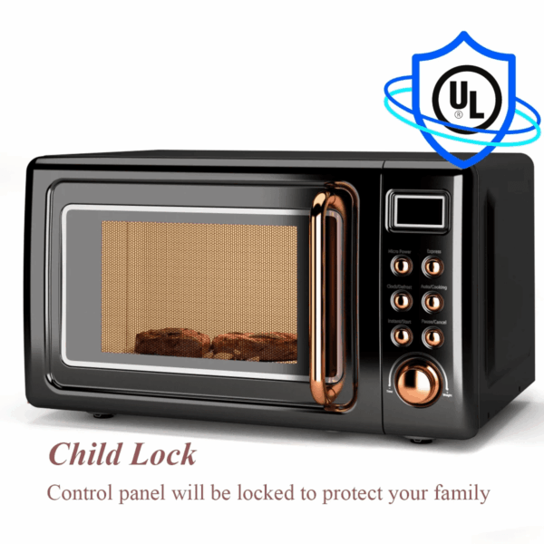 0.7Cu.Ft Retro Countertop Microwave Oven 700W LED Display Glass Turntable New - Image 8