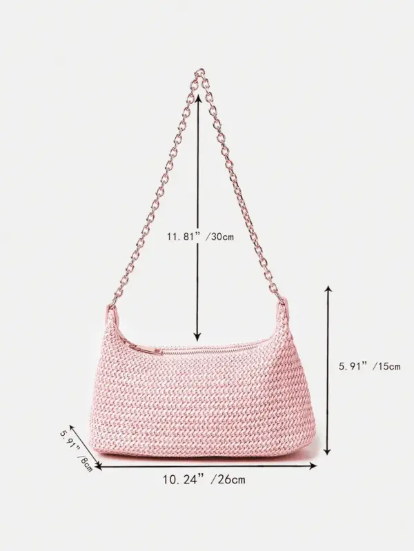 Women'S Straw Woven Shoulder Bag Tote Handbag Summer Beach Purse - Image 6