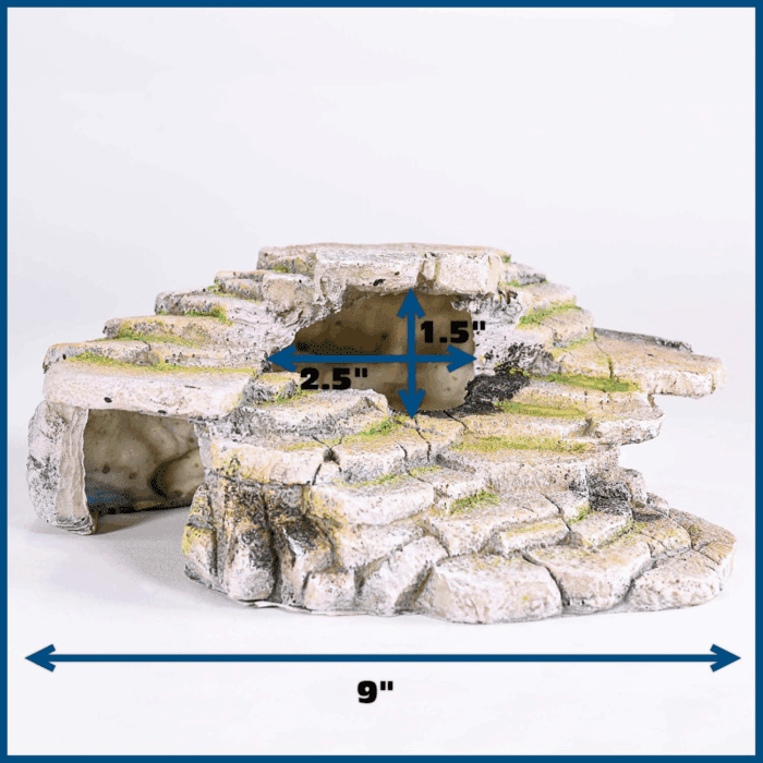 Reptology Shale Scape Step Ledge & Cave Hideout – Basking Area - Decorative Resin for Aquariums & Terrariums – Great for Reptiles, Amphibians, and Fish – Medium - Image 9
