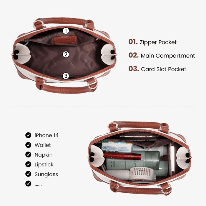 Purse for Women Small Crossbody Bags Classic Double Zip Top Handle Dome Satchel Bag - Image 4