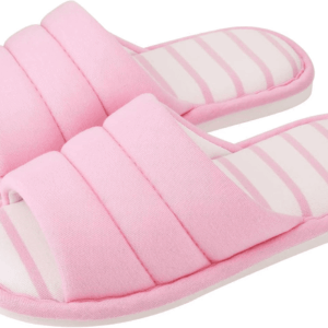 Open Toe House Slippers for Women Men Soft Cotton Indoor Shoes Memory Foam Slip on Bedroom Slippers