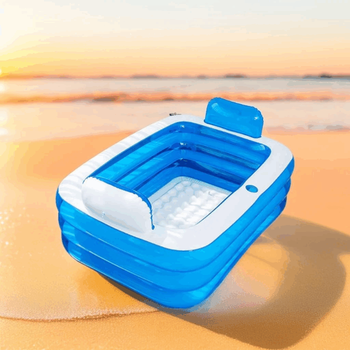 Double Inflatable Bathtub with Electric Air Pump and Bath Pillow Headrest, Portable Blow up Bath Tub for Adults, Outdoor & Indoor Freestanding Foldable Spa Tub with Drainage Cup Holder - Image 9