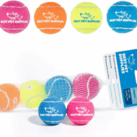 Squeaky Tennis Toys for Dogs, 4-Pack, Heavy-Duty Interactive Pet Toys for Throwing and Fetching, Supports Exercise and Natural Behavior Training, Durable - Small - Image 2