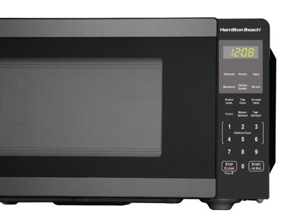 0.9 Cu Ft Countertop Microwave Oven, 900 Watts, Black Stainless Steel, New - Image 5