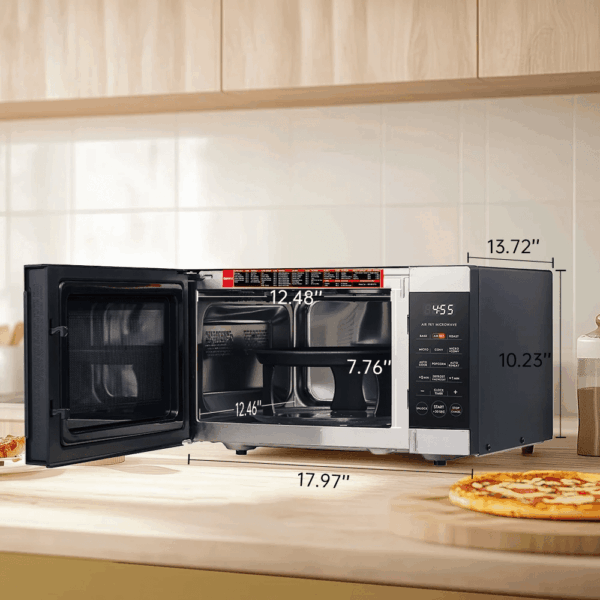 0.9 Cu Ft Air Fry Countertop Microwave, 900 Watts, Stainless Steel, New - Image 14