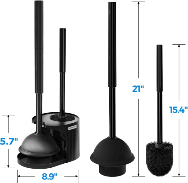 2 in 1 Toilet Plunger and Brush Set，Extended Handle Plunger，Toilet Bowl Brush Plunger Set,Bathroom Cleaning Tools ，Toilet Brush Plunger Combo，Cleaning Brush，Bathroom Cleaning Supplies - Image 6
