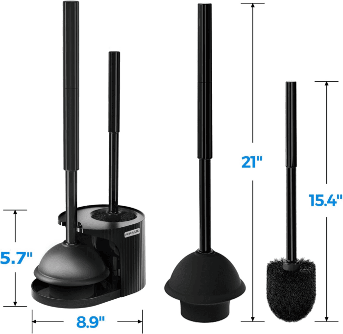 2 in 1 Toilet Plunger and Brush Set，Extended Handle Plunger，Toilet Bowl Brush Plunger Set,Bathroom Cleaning Tools ，Toilet Brush Plunger Combo，Cleaning Brush，Bathroom Cleaning Supplies - Image 6