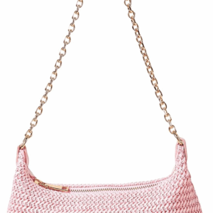 Women'S Straw Woven Shoulder Bag Tote Handbag Summer Beach Purse