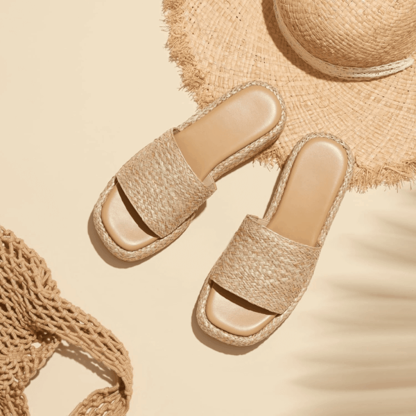 Platform Slip on Espadrille Sandals for Women Wedges Slides Bohemia Sandals Flatform Open Toe Beach Sandals - Image 7