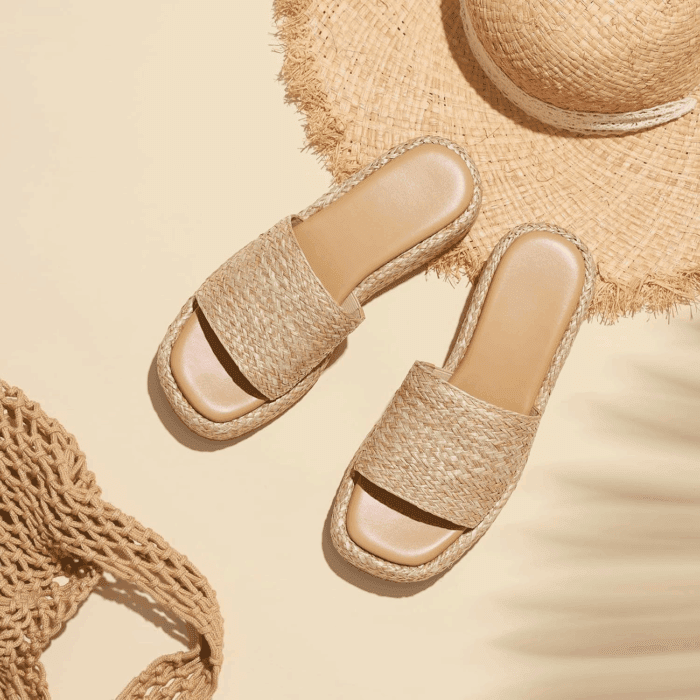 Platform Slip on Espadrille Sandals for Women Wedges Slides Bohemia Sandals Flatform Open Toe Beach Sandals - Image 7