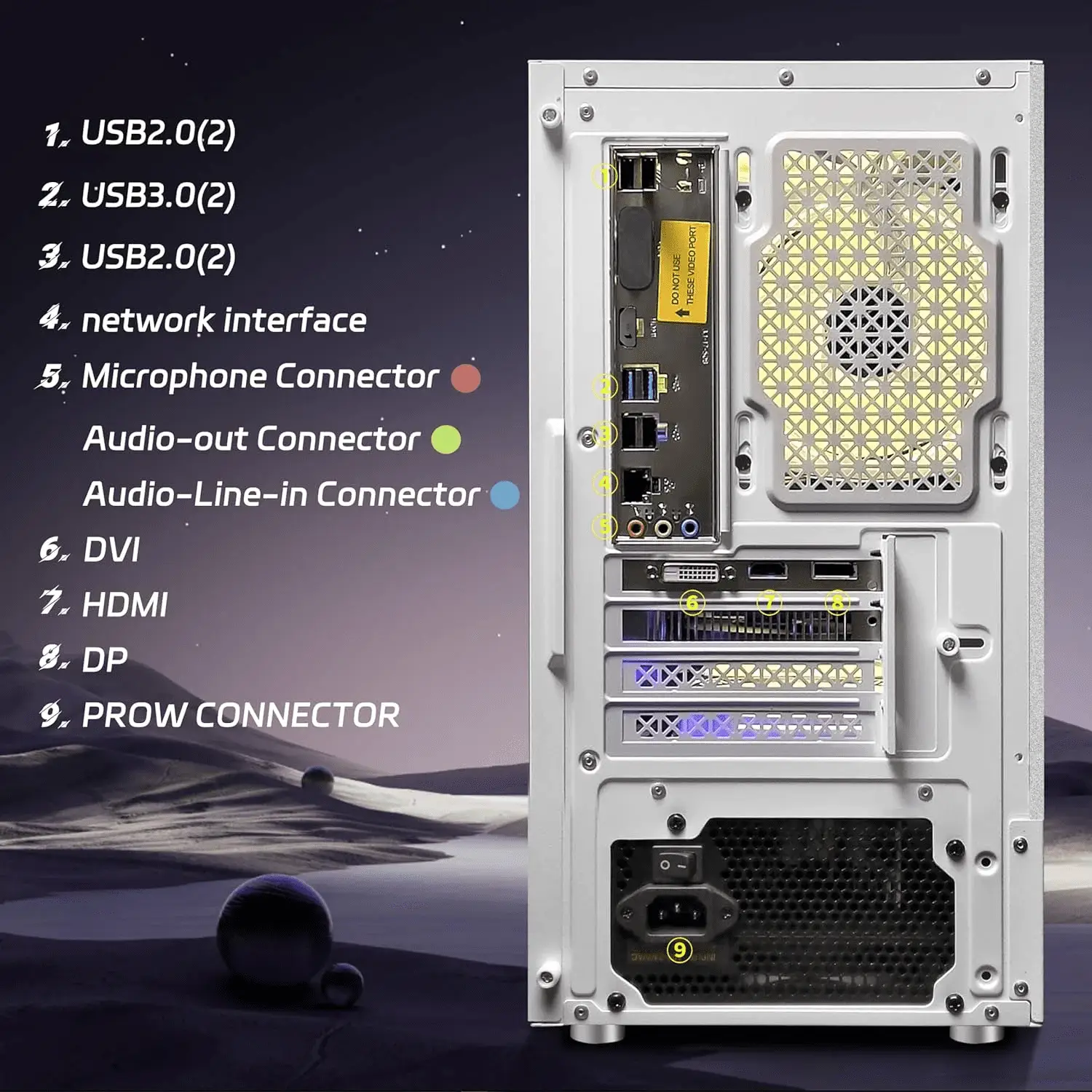 Gaming Desktop PC, RX 580 16G, Intel 10Th Gen G5905 3.5G, 16G RAM, 1T SSD, Wifi, BT 5.0, RGB Fan X 5, Windows 11 Home - Image 6