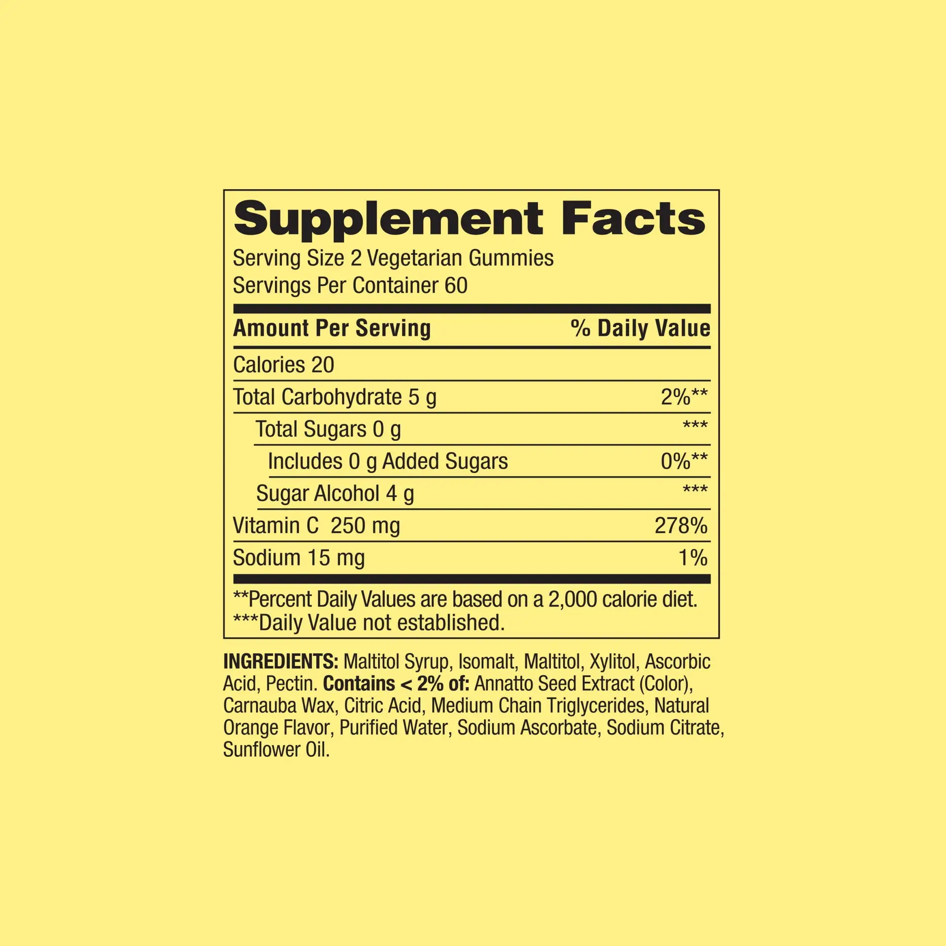 Zero Sugar Vitamin C Gummies Dietary Supplement, 250 Mg, 120 Count - Image 3