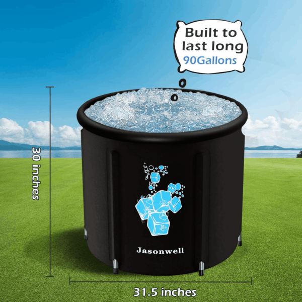 Ice Bath Tub for Athletes - Heavy Duty Cold Water Therapy Plunge Tub Ice Pod for Recovery Portable Ice Barrel Plunge Pool for Outdoor Inflatable Hot Tub Bathtub at Home for Adults - Image 7
