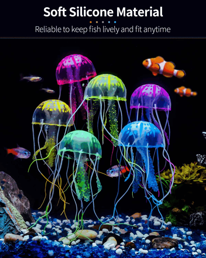 6 Pcs Glowing Jellyfish Ornament Decoration for Aquarium Fish Tank - Image 5