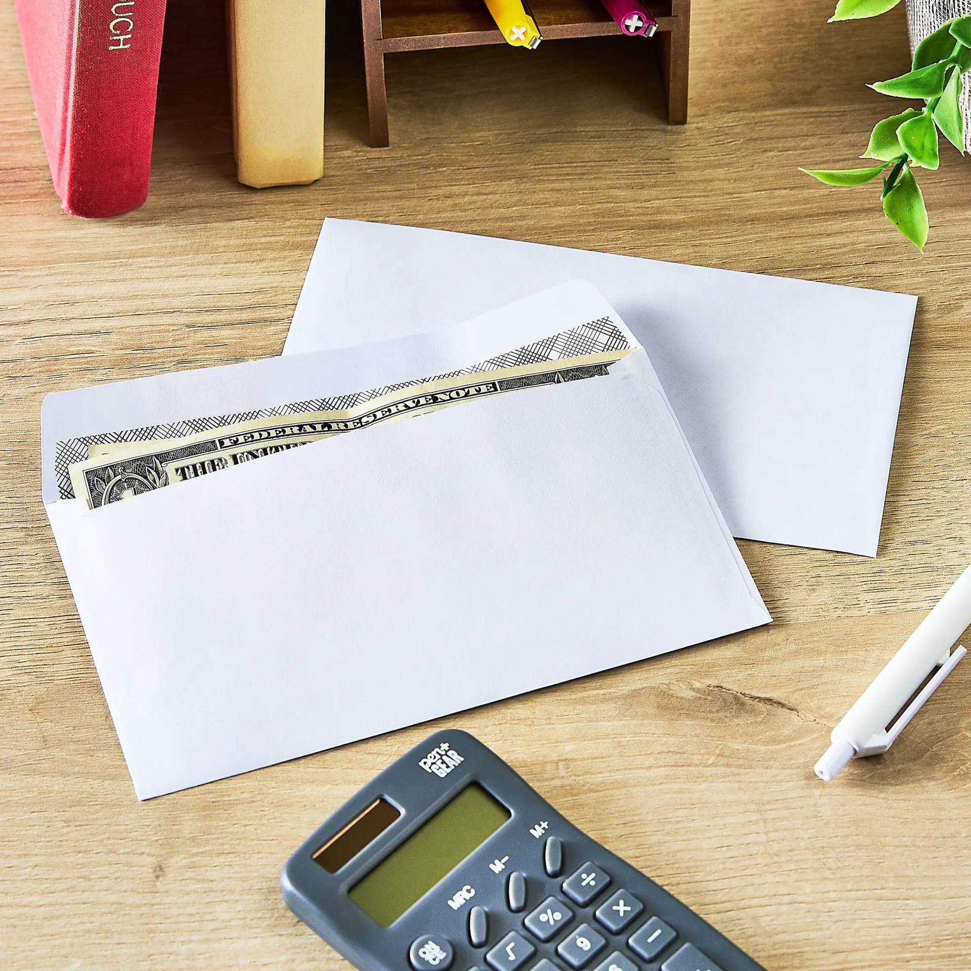 PEN + GEAR #6 Privacy Tint Gummed Envelopes, White, 3.63 in X 6.5 In, 100 Count - Image 2