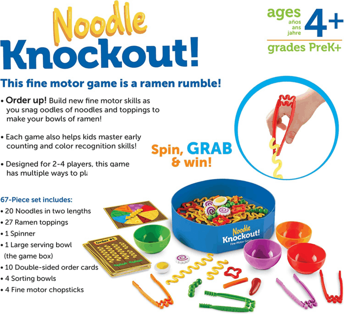 Noodle Knockout! Fine Motor Game,Fine Motor Skills Toys, 67 Pieces, Ages 4+ - Image 5